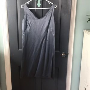 Satin Slate Grey Dress